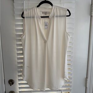LOFT Women's Ivory Sleeveless Blouse